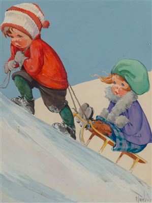 Charles Twelvetrees : The Sled Ride, The Farmer's Wife magazine cover, February 1932