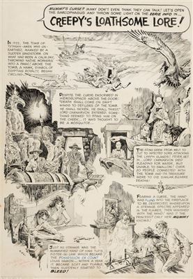 Roy Krenkel : Roy G. Krenkel Creepy #6 Creepy's Loathsome Lore Complete 1-Page Story Original Art (Warren, 1965)