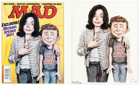 Drew Friedman : Mad #438 Cover Painting Michael Jackson Original Art (EC, 2004)