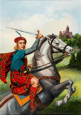 Alexander Alex Aladar Blum : Classics Illustrated #67 HRN 136 The Scottish Chiefs Original Cover Art (Gilberton, 1963-65)