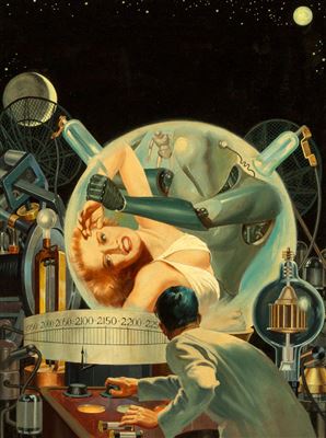 Lawrence Stevens : Hand from the Void, Super Science Stories cover, January 1951