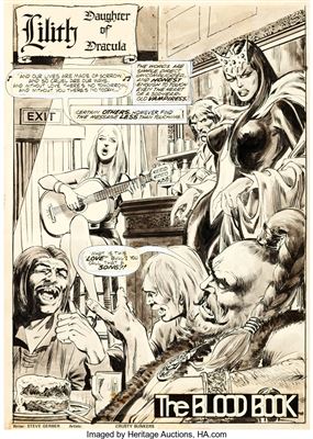 Bob (William Robert) Brown : Neal Adams, and the Crusty Bunkers Dracula Lives #10 Complete 16-Page Story 'The Blood Book' Original Art (Marvel, 1975)