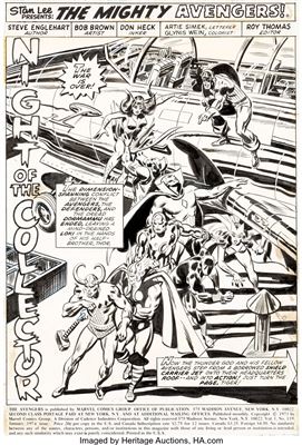 Bob (William Robert) Brown : The Avengers #119 Splash Page 1 Loki Original Art (Marvel, 1974)