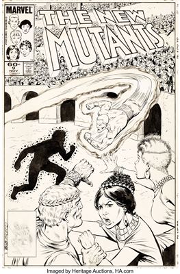 Bob McLeod : New Mutants #9 Cover Original Art (Marvel, 1983)