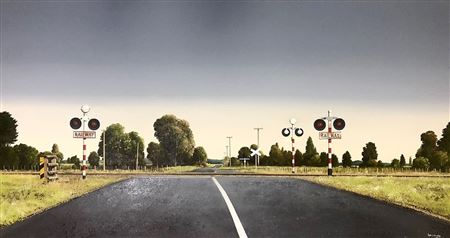 Peter J Wallers : Crossing the Railway, Litchfield, Putaruru