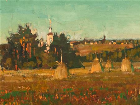 Michael Georgievich Abakumov : Landscape with Church