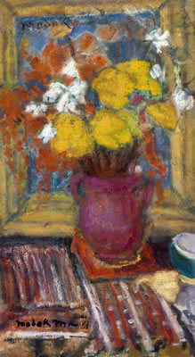 Maria Modok : Studio Still Life with Flower Bouquet