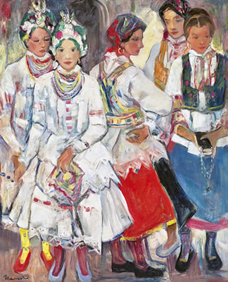 Pal Udvary : Girls in Traditional Costume