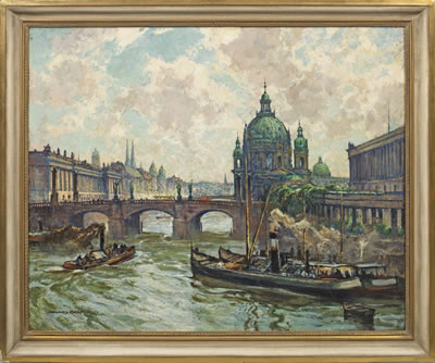 Gerhard Graf : Berlin-Vedute mit Blick auf den Dom und die Friedrichsbrücke