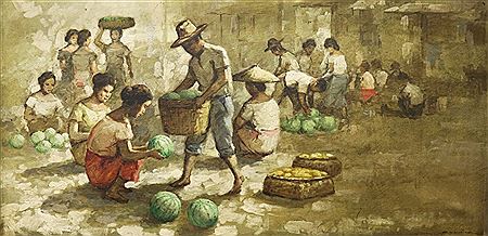 Crispin Villafuerte Lopez : Market Scene