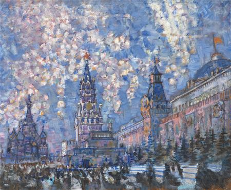 Vasily Ivanivitch Grigoriev : Fireworks in the Red Square