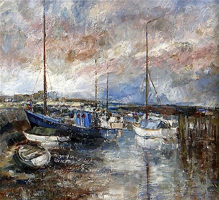 Leonard Beard : 'Boats, Cardiff Bay'