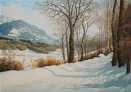 Michel Trapezaroff : Paysage de neige aux environs d'Evian