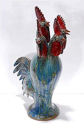 Charlie West : Rare 4-Headed Rooster.