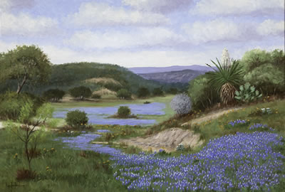 Hugo Herbeck : 'Spring Valley in Bandera, Texas'