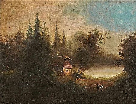 Anton Bayer : Forest farmhouse in Salzkammergut