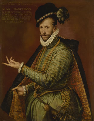 Bartolomeo Passarotti : PORTRAIT OF GIULIO FRANCHINI, THREE-QUARTER LENGTH, AGED 38