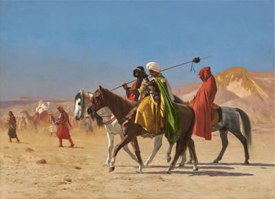 Jean-Leon Gerome : RIDERS CROSSING THE DESERT