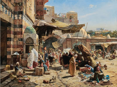 Gustav Bauernfeind : MARKET IN JAFFA