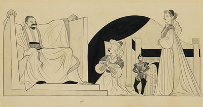 Albert Hirschfeld : [Paul Robeson as Othello