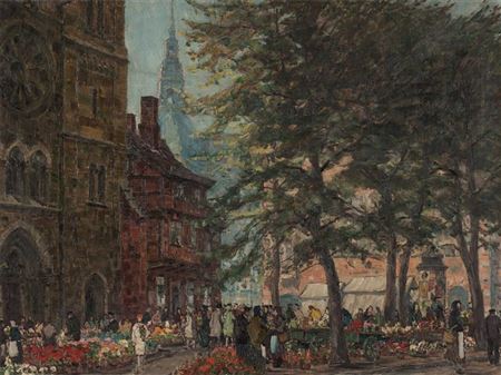 Fritz Geyer : 'Bremen Flower Market'