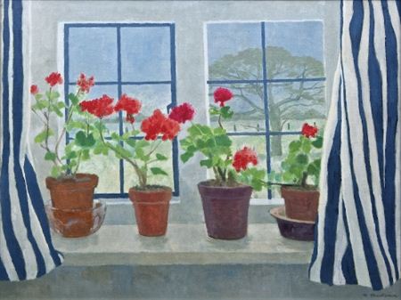 Martin Mac Keown : Geraniums on the Windowsill