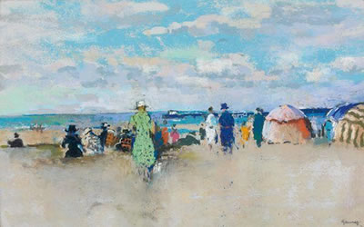 Paul Elie Gernez : La plage de Trouville.