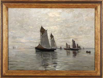 Gustav Wendling : Auslaufende Fischerboote