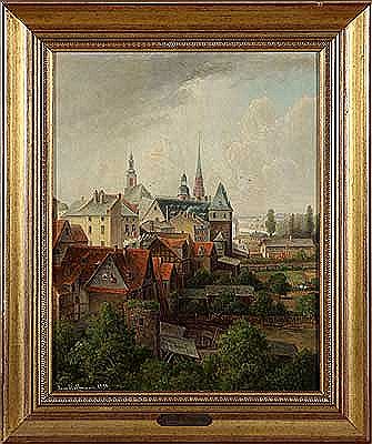 Franz Jacob Hoffmann : Ansicht von Sachsenhausen mit Dreikönigskirche'