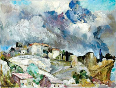 Georges Anatolievich Pogedaieff : Village sous l'orage