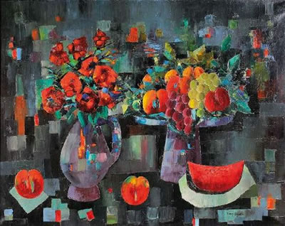 Tony Agostini : Nature morte aux fleurs