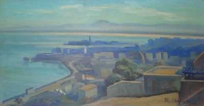 Romeo Aglietti : Vue du port d'Alger