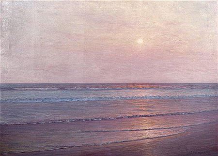 Arsene Chabanian : Coucher de soleil sur la mer