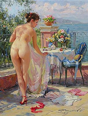 Constantin Razoumov : Sur la terrasse, en été