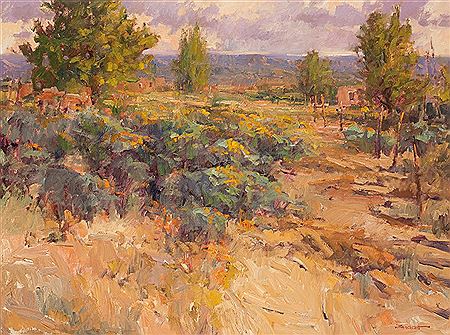 Don Brackett : Landscape with Trail Leading to House