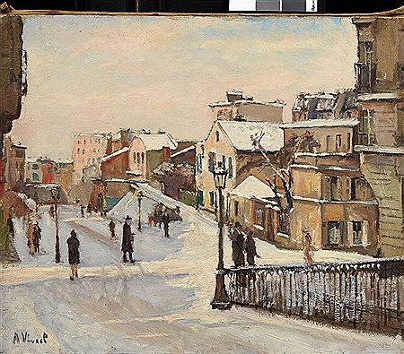 Andre Vivrel : Montmartre ( ?) sous la neige