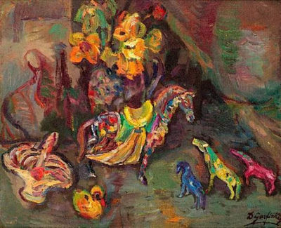 David Garfinkiel : NATURE MORTE AUX JOUETS, circa 1930