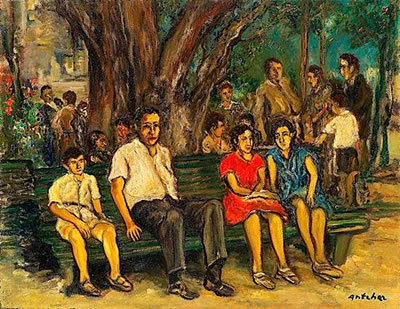 Isaac Antcher : SCENE ANIMEE A PERECINA, BESSARABIE, CIRCA 1945