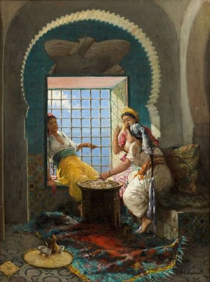 Alfred Chataud : La partie de cartes au harem