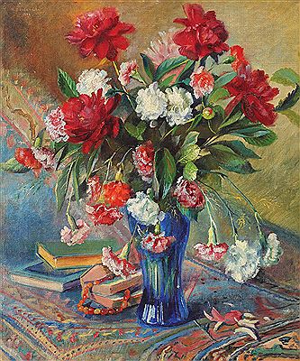 Aurel Bordenache : Books and peonies [1946]