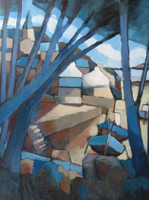 Yves Aubry : Paysage cubiste.