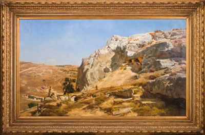 Carl Cowen Schirm : Alte Felsengräber am Oelberge, Jerusalem