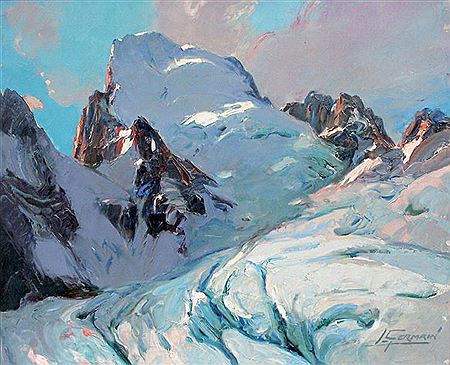 Louis Germain : Ecrins (face Nord) et glacier Blanc