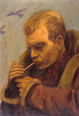 Ozias Leduc : Bomber pilot having a smoke