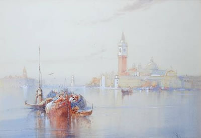 Wilfred Knox : View across the Venetian Lagoon, to San Giorgio Maggiore