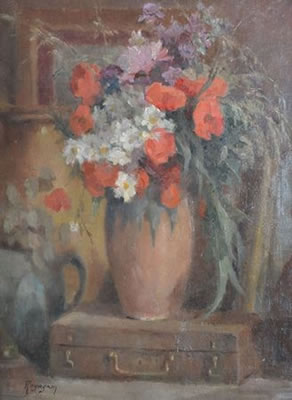 Eugene Regagnon : Bouquet champêtre à la boîte de peinture