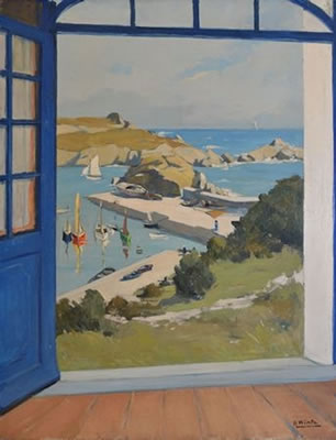 Raymond (Joseph Raymond) Wintz : Le port de la Meule, Ile d'Yeu