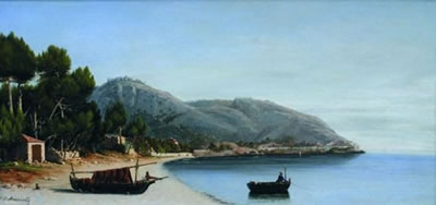 Cesar Mascarelli : La plage de Eze.