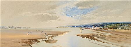 John Shapland : A View down the Exe Estuary to Exmouth