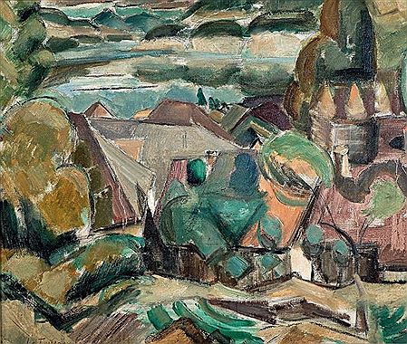 Henri Le Fauconnier : Annecy, village au bord du lac